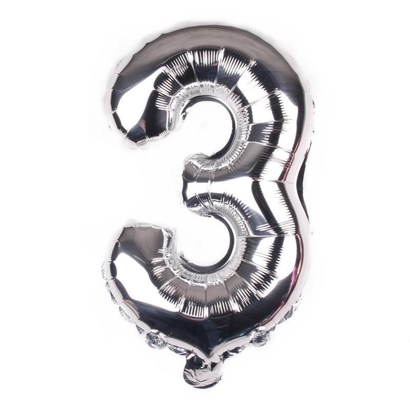 16-Inch Us Version Of Thin Body Digital Birthday Party Decoration Props Decoration Aluminum Film Balloon Digital