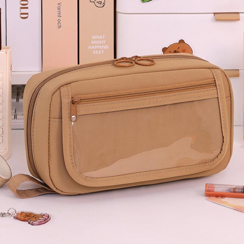 

Багатошаровий пенал великої ємності, милий мультфільм капібара, пенал на блискавці, органайзер для канцелярських товарів