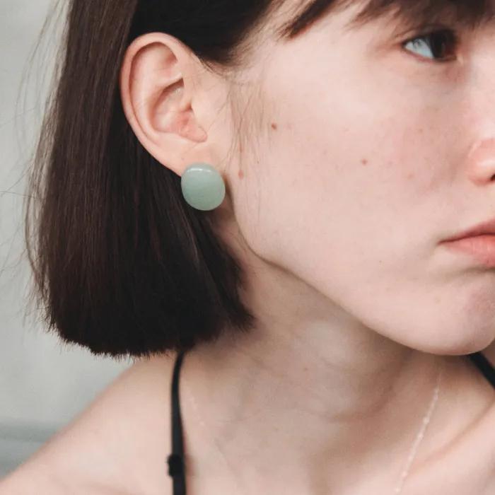 Glassy Bean Earring (4colors)