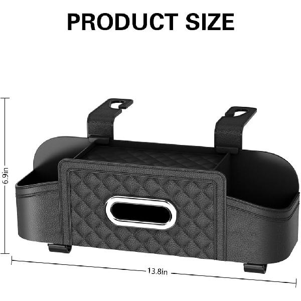 Mandark Car Headrest Backseat Storage Bag,Multifunctional car seat back storage box,With drink cup holder and hook,Car Travel