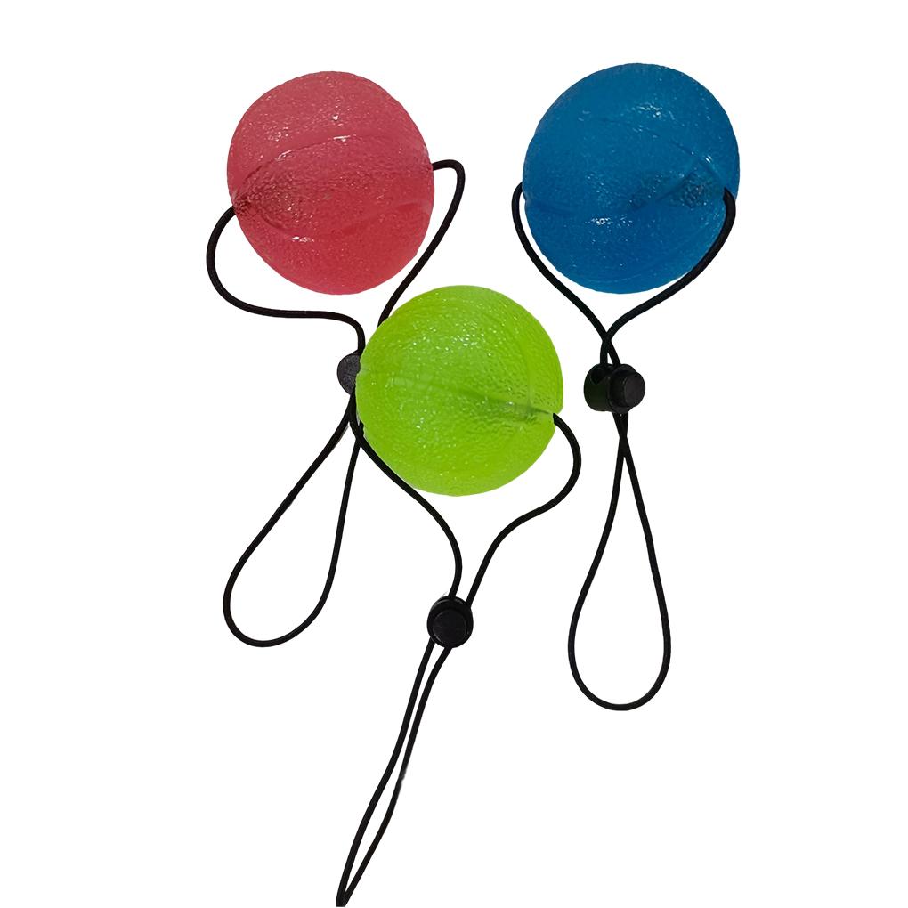 3Pcs Stress Balls Elastic Waterproof Hand Grip Ball Lightweight Strength Trainer Fitness Accessories with Adjustable Wrist Strap
