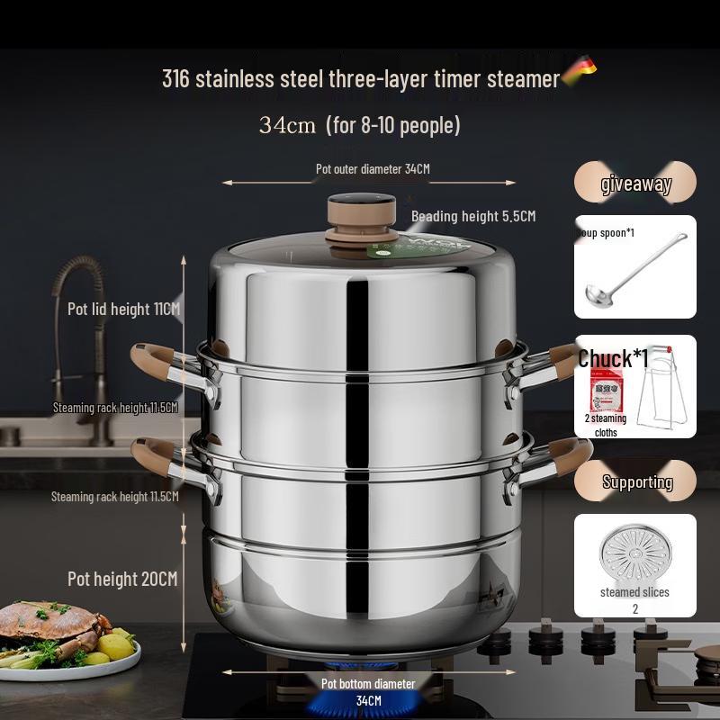 Pupan 316 Stainless Steel Steamer Pot