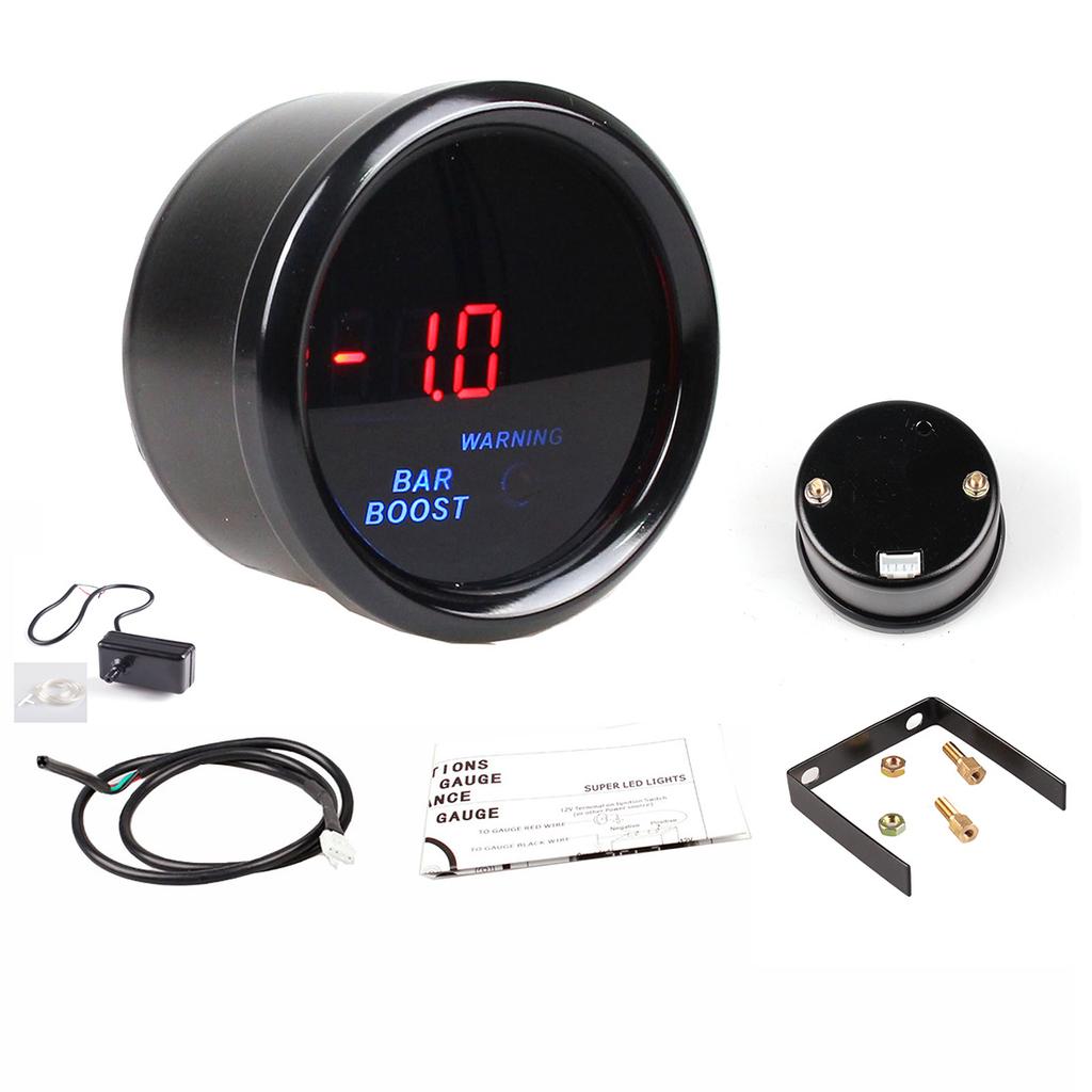 52mm Car Digital Auto Gauge Turbo Boost Bar Oil Pressure Water Temp Tachometer