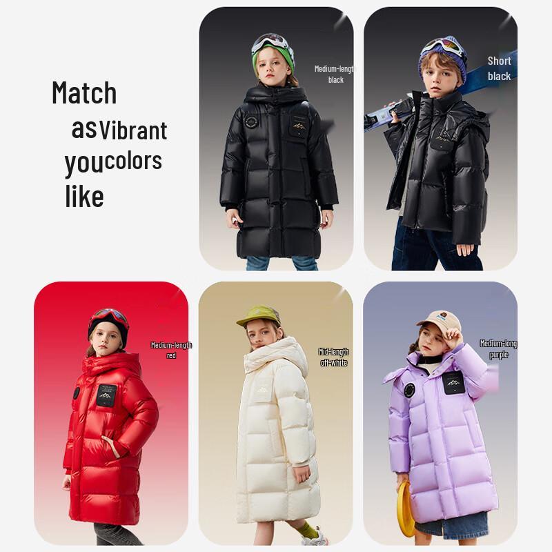 Yaya Kids' Unisex Thickened Mid-length Down Jacket