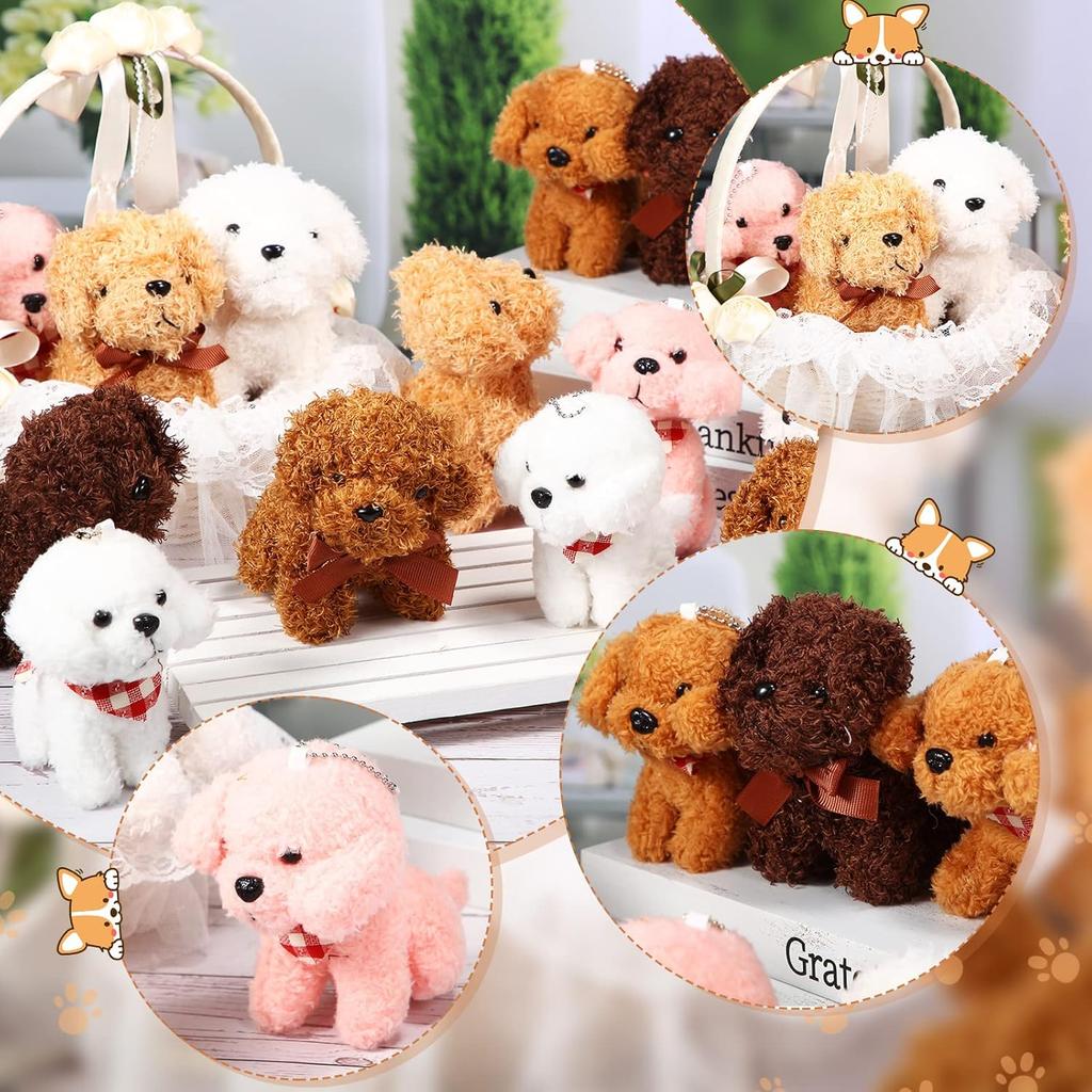 8-40 Pcs 5 Inches Mini Plush Dogs Small Stuffed Dog Bulk Plush Toy Adopt a Dog Party Favors for Gift Bag Fillers Back to School