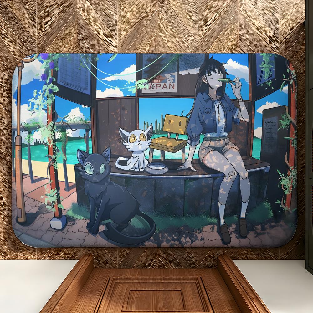 AnimeFilm S-Suzume Floor Mat Soft Flannel Floor Mat  Suitable for Entryways, Living Rooms, Bedrooms, and Bathrooms