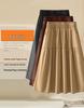 Women's A-Line Elastic Waist Skirt - Three-Quarter Length, Solid Color, Spring/Summer/Autumn Styles Available