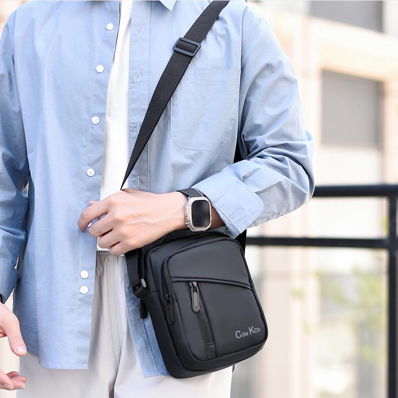 WEIXIER Men's Crossbody Sling Bag Summer , Casual Vertical Versatile Multi-layer Waterproof Shoulder Bag Waist Pack for Commute