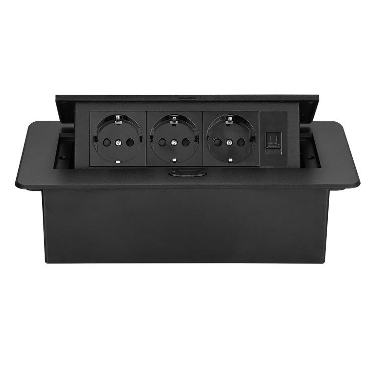 Pop-up Desktop Power and CAT6 Network Socket for Thailand, Vietnam, and Indonesia