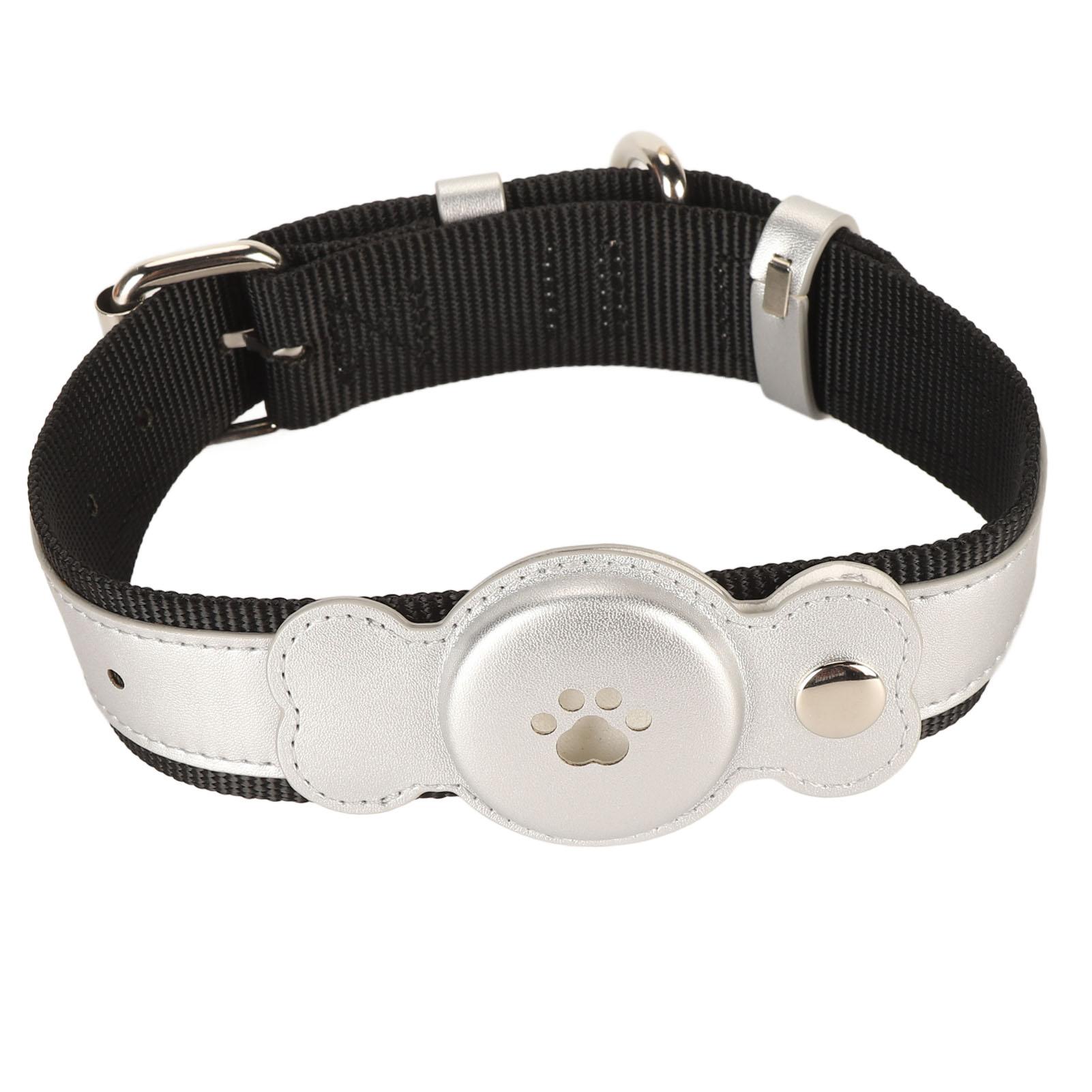 

Регулируемый ошейник для собак, водонепроницаемый, легкий, прочный, удобный, стильный, кожаный ошейник для домашних животных серебряный