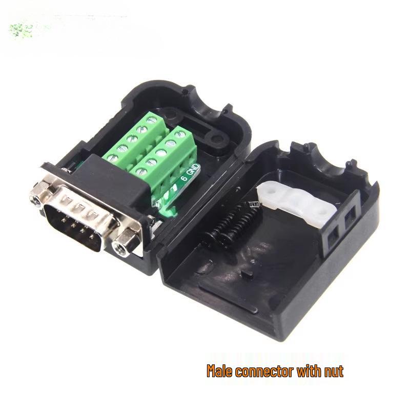 DB9 Male-Female Solderless Serial Port Cable Adapter with Shell — RS232/485 Terminal Plug