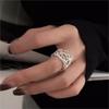 925 SilverHollow Out Line Ring For Women Irregular Mesh Punk Geometric Jewelry Gift