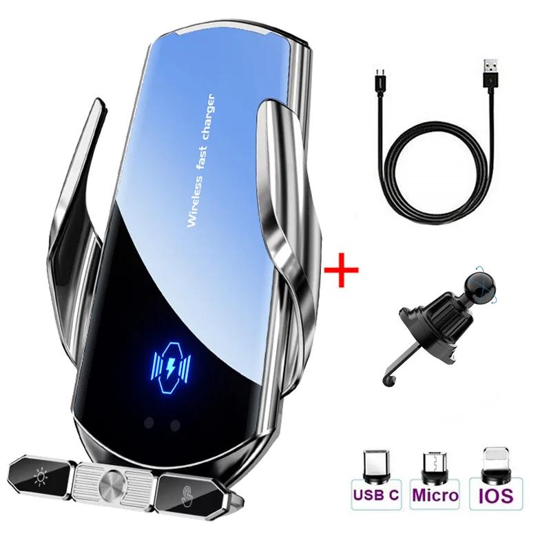 50W Trådlösa Laddare Bil Luftventil Ställ Telefonhållare Snabbladdningsstation För Samsung S21 S20 S10 iPhone 12 13 14 15 Pro Max