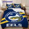 Parramatta Eels Muster Bettwäsche Steppdecke Set Bettbezug Kissenbezug Heimdekoration Geburtstagsgeschenk (1 Bettbezug + 2 Kissenbezüge, ohne Füllung)