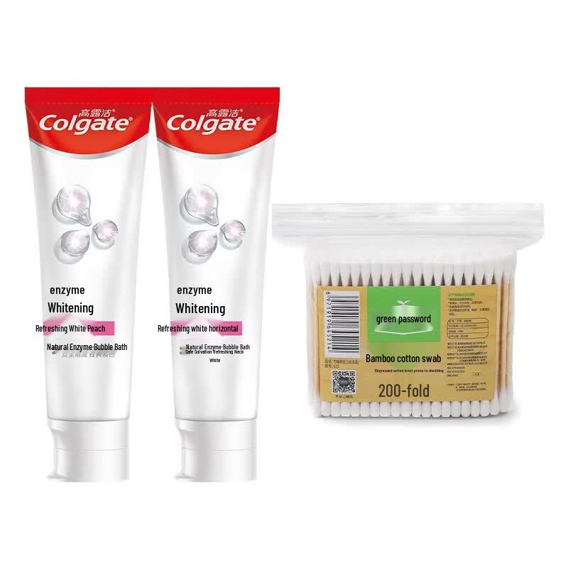 

Colgate Whitening Toothpaste Peach Flavor Set with Cotton Swabs