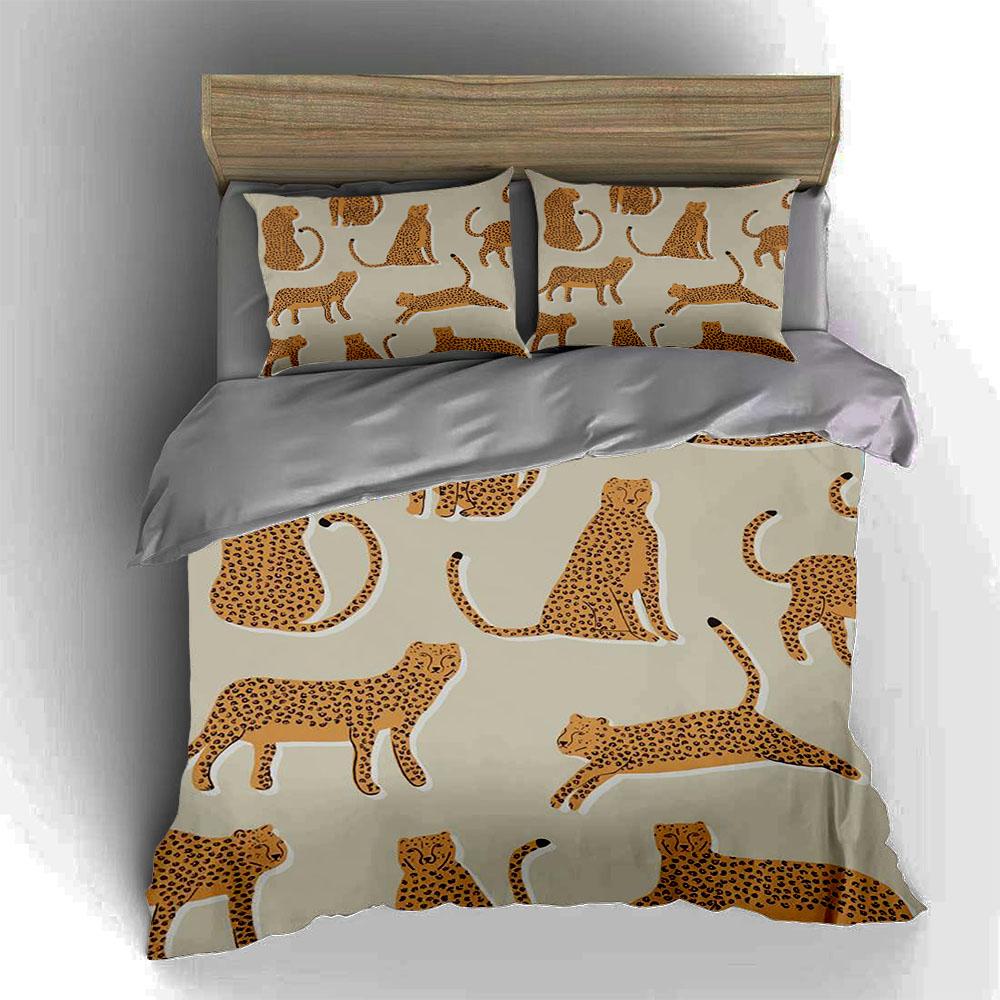 Leopard Silhouettes Design. Bedding Duvet Cover Sets Duvet Covers Pillowcases Gifts (1 * Duvet Cover 2 * Pillowcases, Without Duvet Insert)