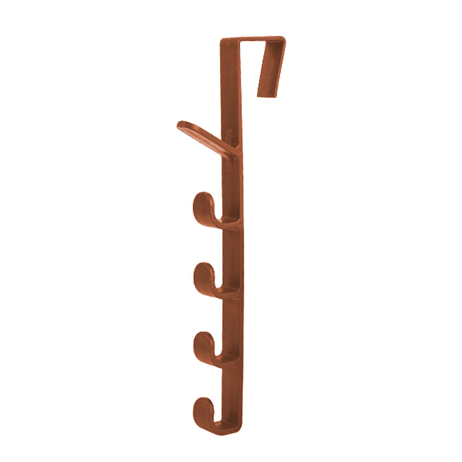 

Многофункциональный 6-секционный дверной крючок, клейкая вешалка для пальто, сумок, полотенец, стойка для большой нагрузки для использования на кухне и в ванной коричневый