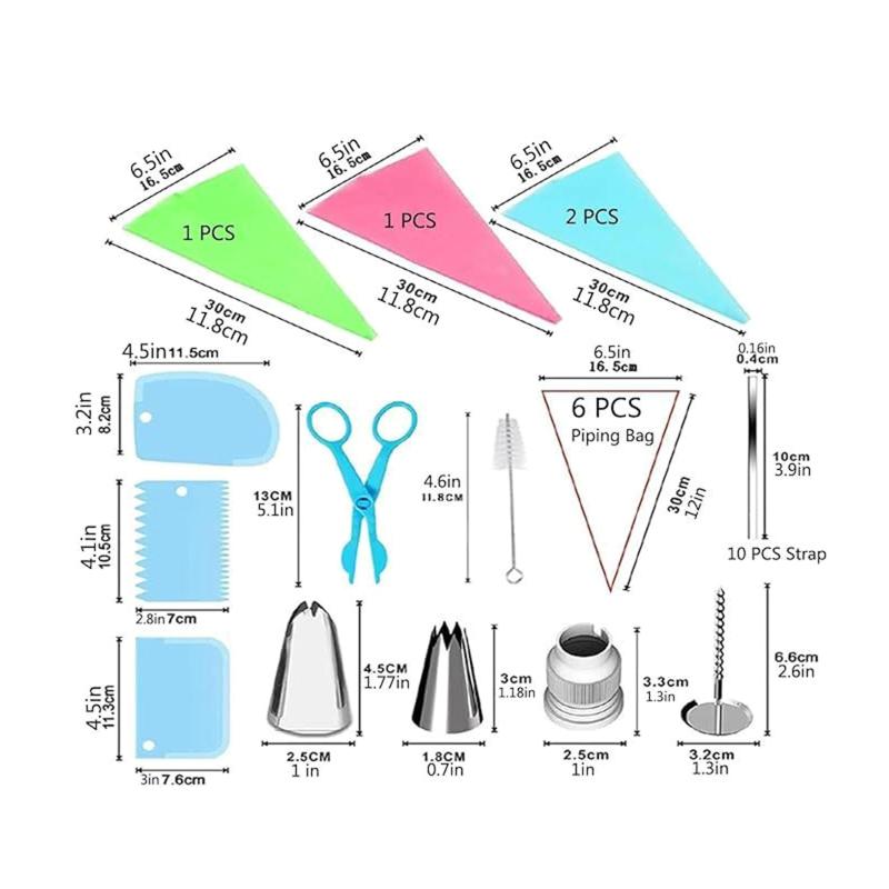 34/36/37Pcs Cake Decorating Tools Icing Cream Piping Nozzle Tips Confectionery Pastry Cake Bags Stainless Steel Nozzles Tip