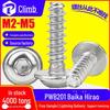 201 Stainless Steel Inner Plum Blossom Round Head Self-Tapping Screw with Washer Flat Tail, Medium Sizes M2.6/M3/M4/M5