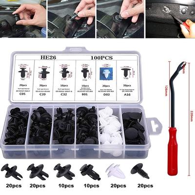 Auto-Push-Halteklammern-Set – Kunststoff-Türverkleidungs-Befestigungselemente, Kotflügel-Stoßstangen-Clips