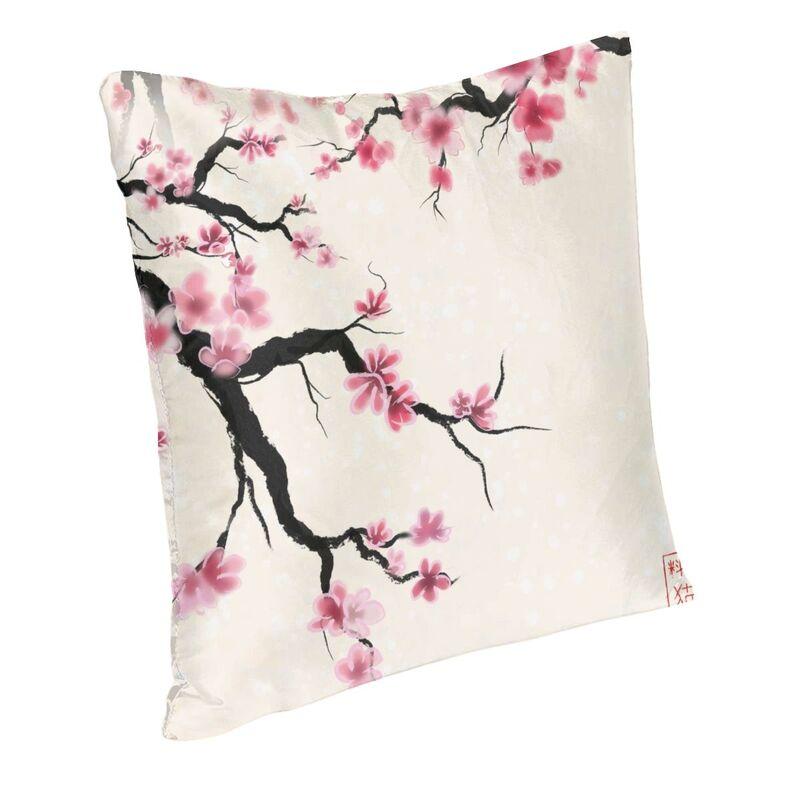 Watercolor Sakura Cherry Blossoms Pillow Case 40X40Cm Home Decoration Japanese Floral Modern Cushion Cover Car Pillowcase