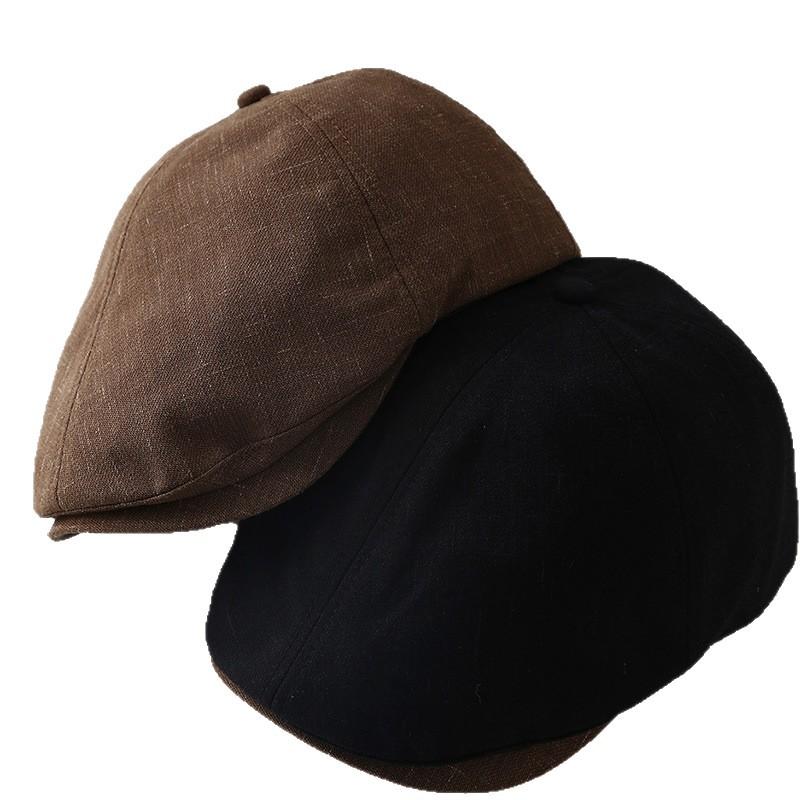 Fleece solid color forward hat children autumn and winter British style painter newsboy hat beret women