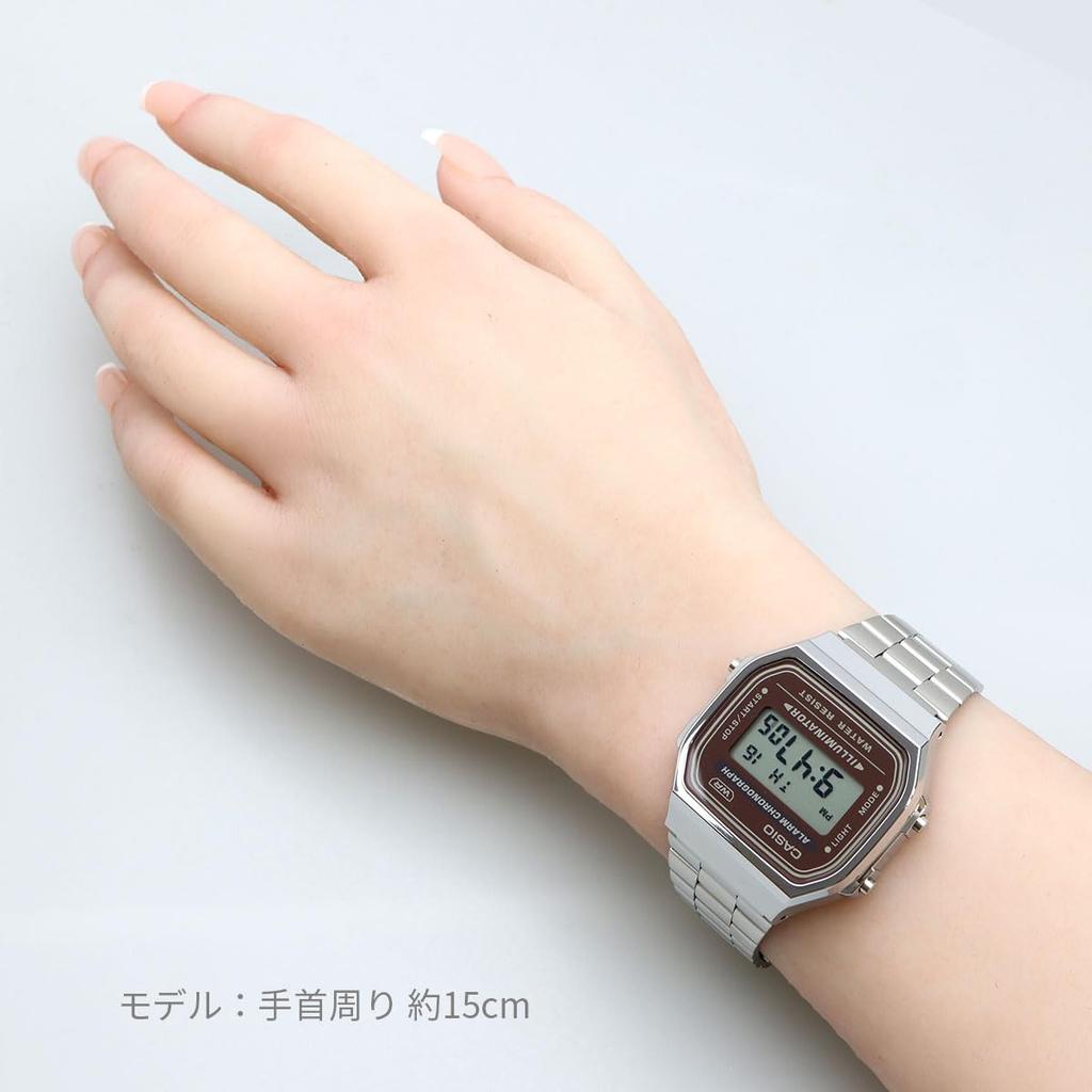 Casio Digital Watch, Vintage Series A168WA-5AY, for Men, Women, and Kids, Silver and Brown, Overseas Model [Parallel Import]