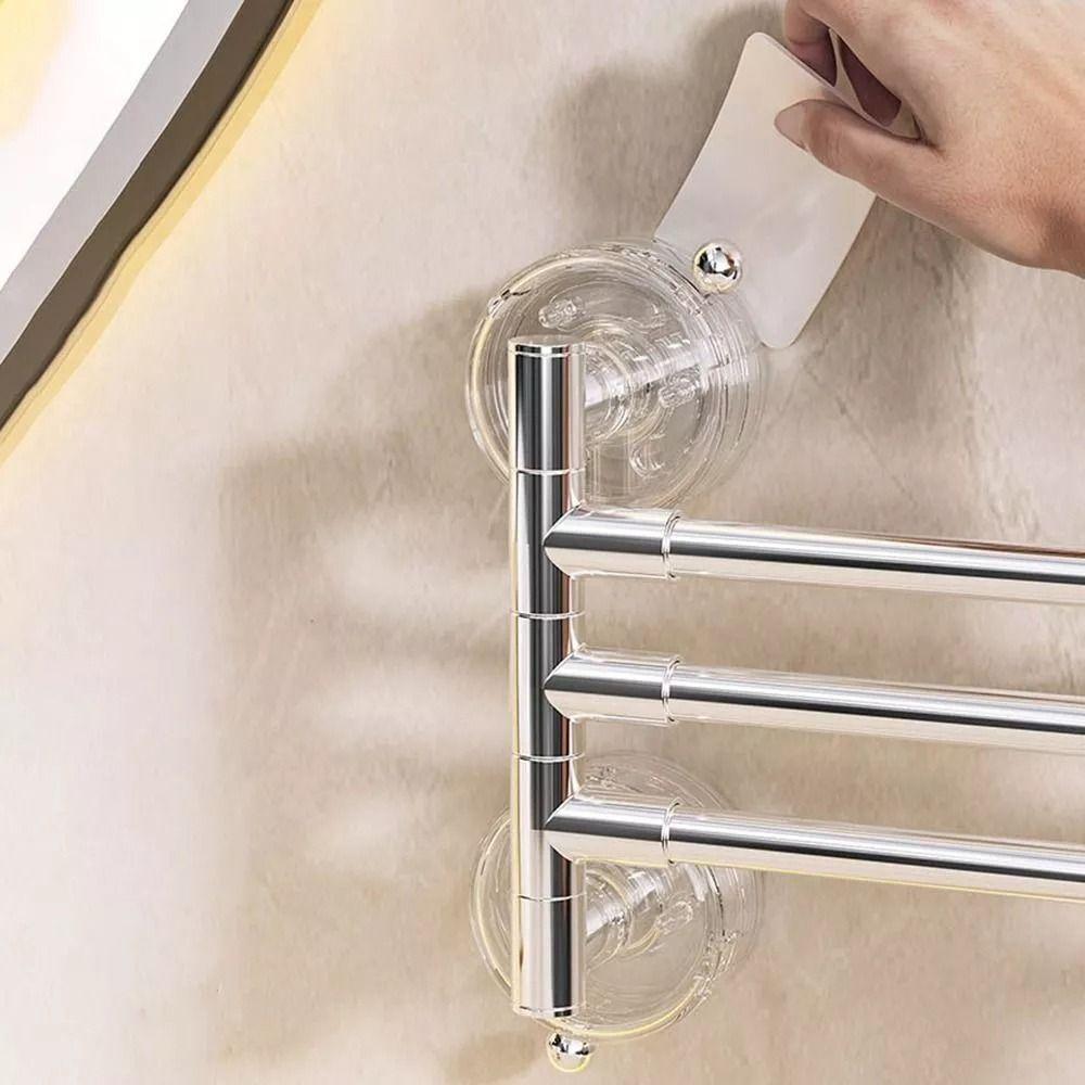 180° Rotating Towel Rack 3/4/5 Bars Toilet Towel Rod New Clothes Hanger