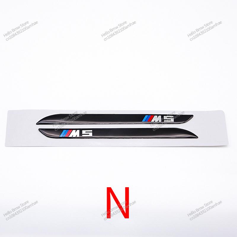 2Pcs Premium Fender Side Badge Emblem for BMW M Power X1 X2 X3 X4 X5 X6 Glossy Black Sticker Logo 6.8cm 8.4cm Car Styling Decor