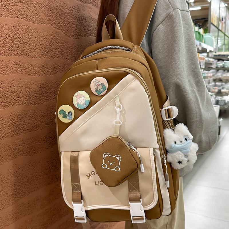 Children's Schoolbags Elementary School Girls Junior High School Students High School Students Color Block Boys Backpack