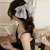 Grab Clip Bow Ribbon Hair Claw Floral Flower Hairpin Large Size Chiffon Bowknot Hair Clip  Girls