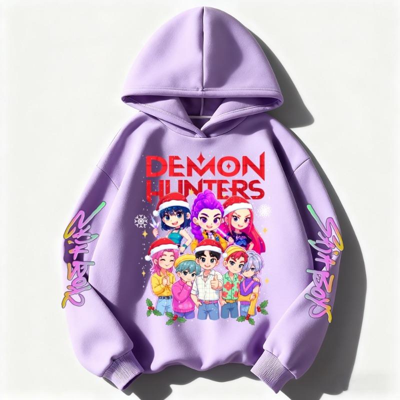 Christmas Fashion Women's Anime Clothing Kpop Devil Hunter Hoodie Casual Fashion Autumn Kids Sweatshirt