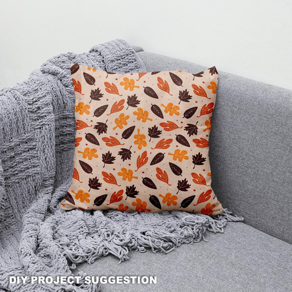 Royal Samt Stoff Polyester Zum Nähen - Motiv Herbstblätter 2