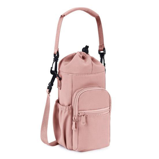 Bolsa de Ombro para Garrafa Térmica Alça Ajustável Bolsa com Cordão para Garrafa para Caminhada Academia Viagem Múltiplos Bolsos Bolsa para Garrafa para Celular Chaves