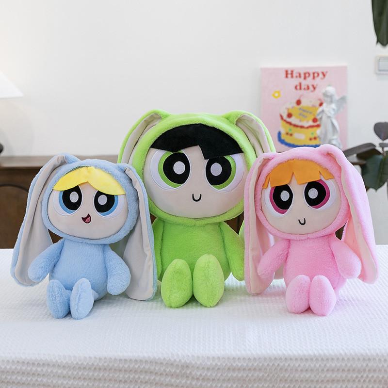 The Powerpuff Girls Season Plush Toy With Bunny Fur And Bunny Ears For Girls Gift