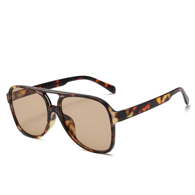 Double Bridge Square Women Sunglasses Vintage Brand Big Frame Sunglass Shades UV400 Women's Black Yellow Sun Glasses