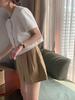 Korean Chic Puff Sleeve Short Jacket for Women - Loose, Versatile, Summer Style with Round Neck & Single-Breasted Design