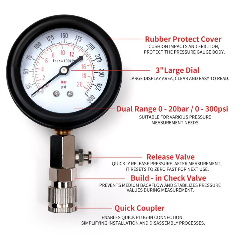 Automotive Cylinder Pressure Gauge for Vehicle Diesel Engines Motorcycle Measurement Auto Inspection gauge Tester