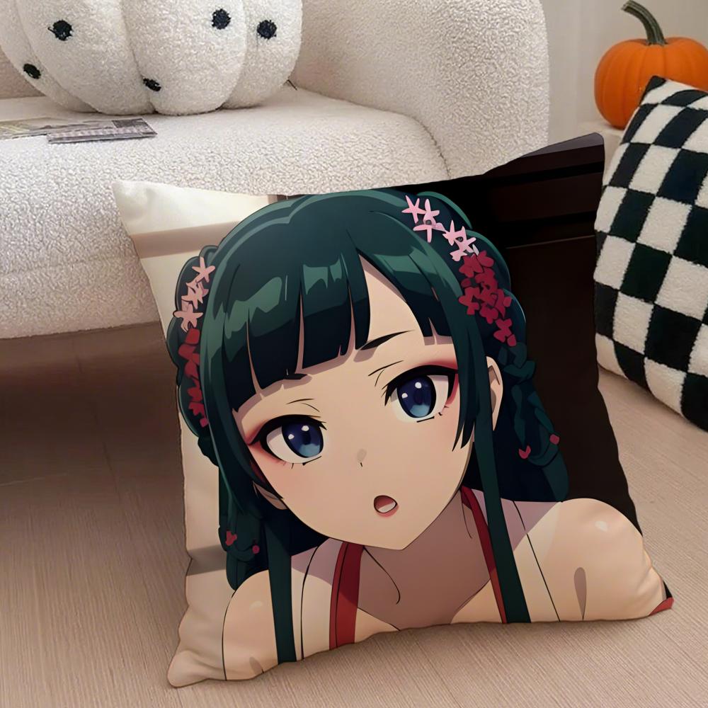 Classic Japanese Anime TThe Apothecary Diaries Cushion Cover Throw Pillow Cover Hidden Button Durable Polyester Chair Cushion