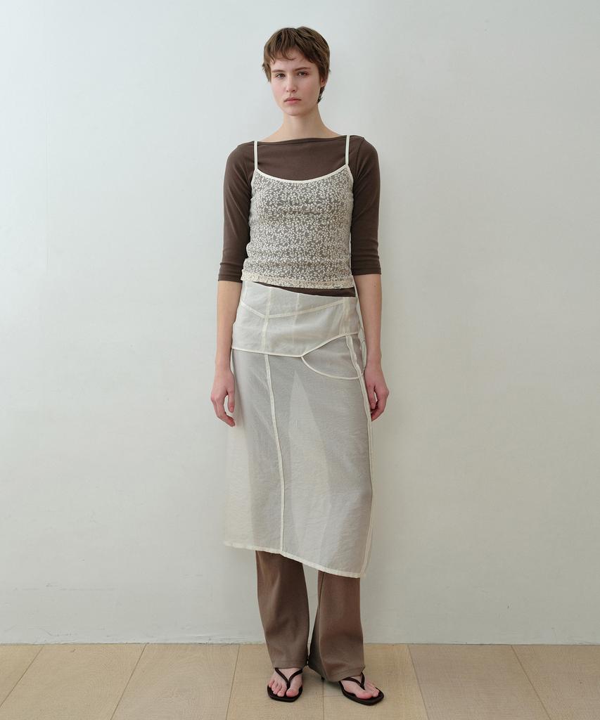 Simeteuligpeosenteu Layered Slip Dress / Ash Ivory