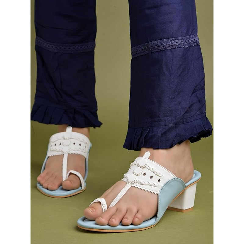 Shoetopia Women S Kh-4433 Blue Heeled Sandal-8 Kids Uk (Kh-4433-Blue)-Eu41 8 UK синий