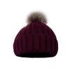 Autumn Winter New Fashion Beanie Acrylic Pullover Solid Color Knitted Hairball Velvet Padded Flanging Plus Custom Winter Hats