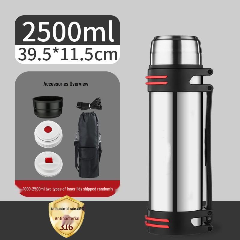 316 Stainless Steel Large Capacity Thermos Flask for Outdoor, Construction, Home Use - Portable Hot Water Bottle for Men and Women