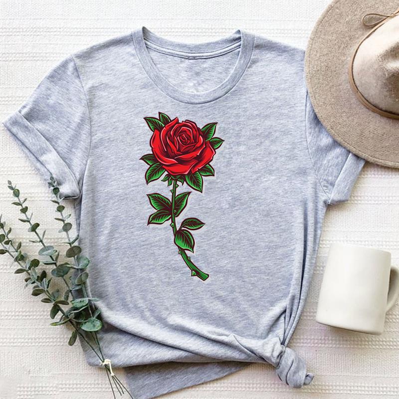 

Одежда Повседневная с коротким рукавом 90-х годов Прекрасный сладкий стиль Тенденция с цветочным принтом Женская женская футболка с графическим принтом Футболка Топ Модная футболка XXXXL