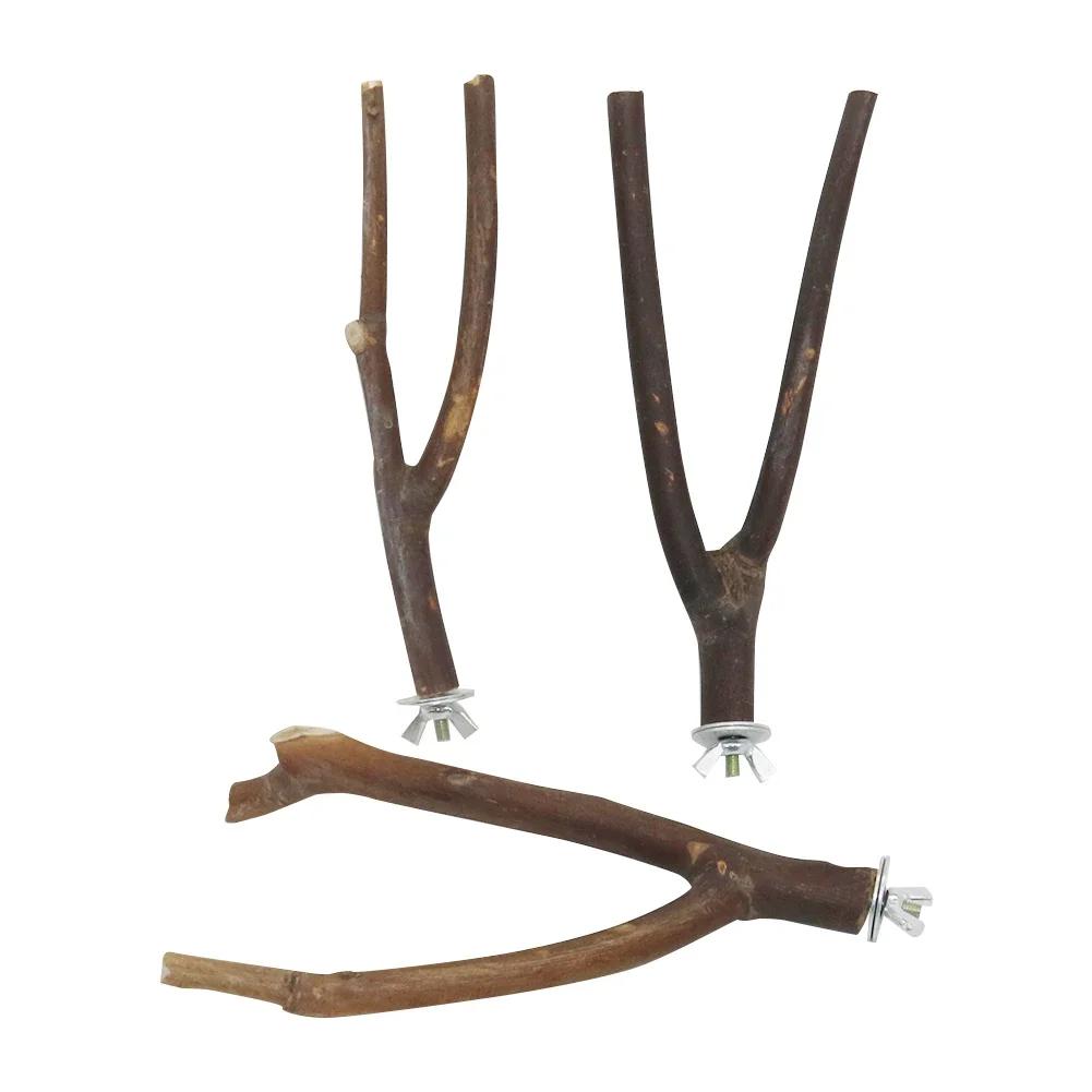 1 Stück Haustier Vogel Baum Astgabel Stand 15cm Papagei Holzast Stand Vogelspielzeug Hamster Kleintier Sitzstange Vogel Stand Natürliches Zubehör