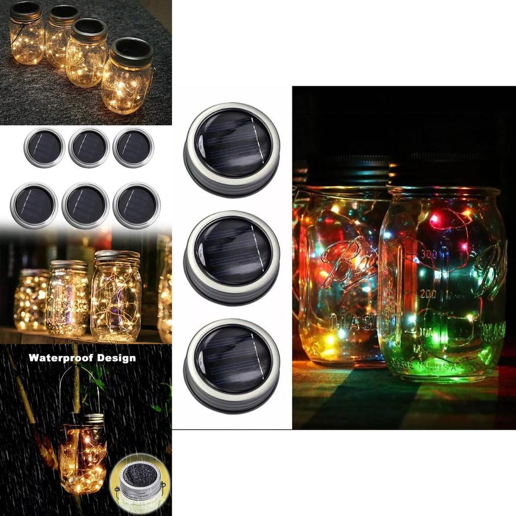 Charming Solar Powered Mason Jar Lid String Lights Perfect For Garden Decor And Outdoor Events