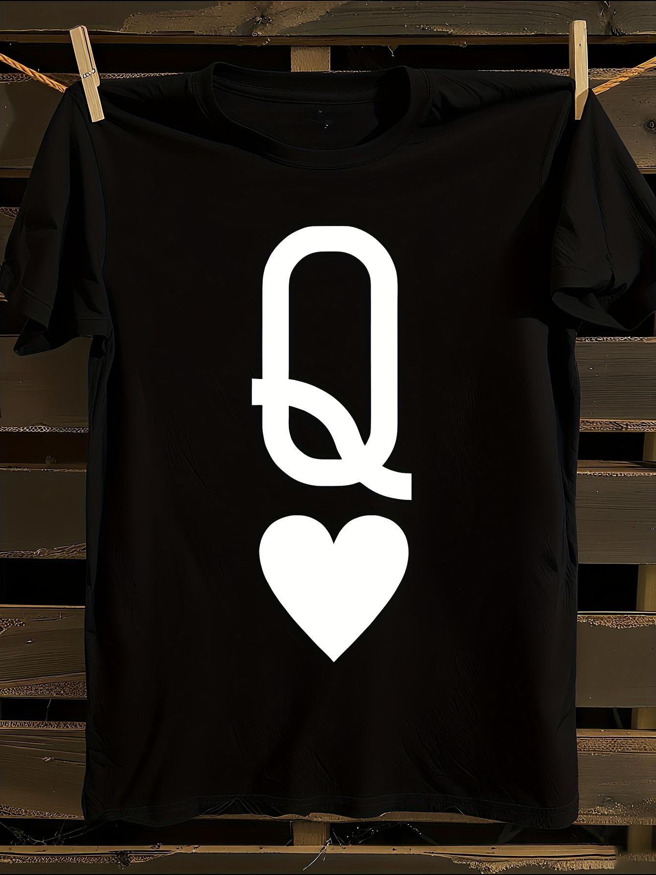 s s Black/White Q Letter Print Cotton Tshirt S