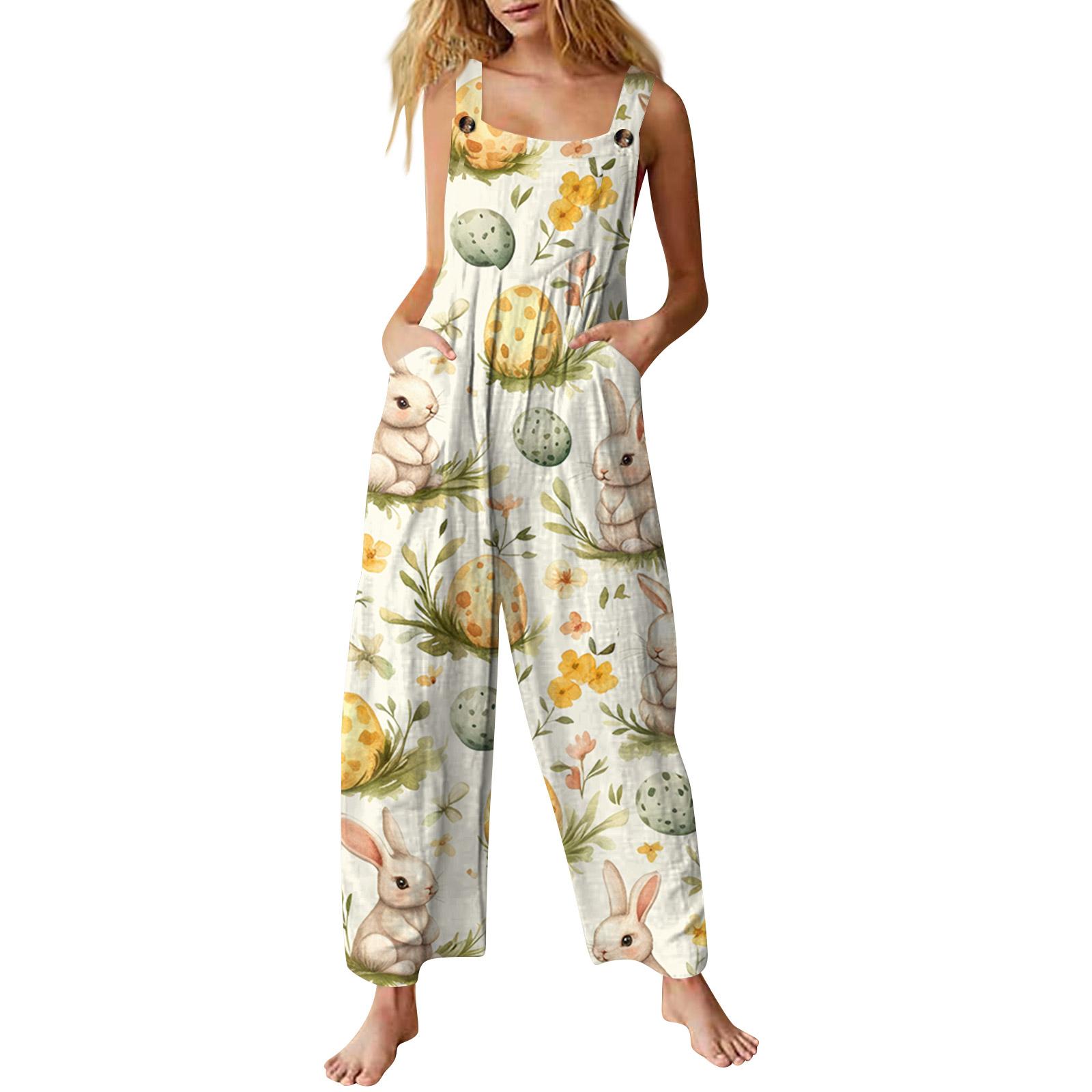 

Women s Jumpsuit Printed Casual Loose Jumpsuit S жовтий
