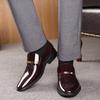 Fashion 2025 Spring Summer New Designer Hallow Dress Shoes for Men Solid Color Breathable Fashion Casual Patent Leather Shoes Male