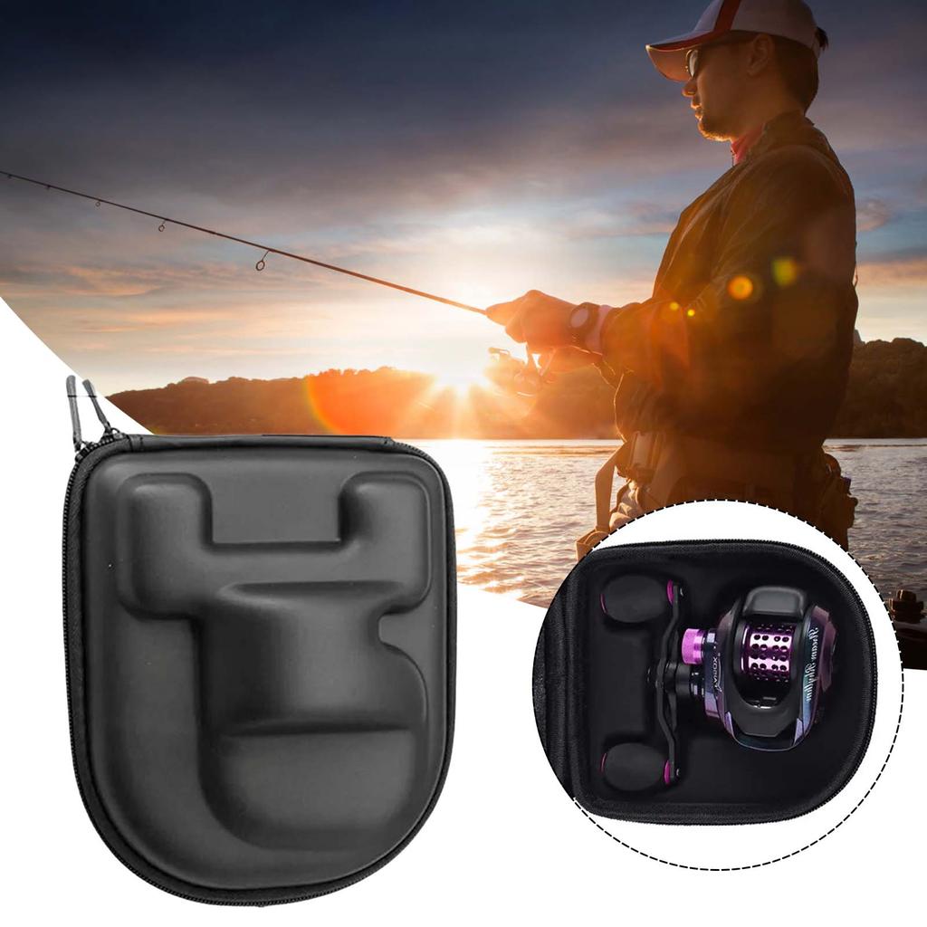 EVA Fishing Wheel Storage Bag Left/Right Hand Fishing Tackle Tools Protector Box Suitable for Baitcasting Drum Reel